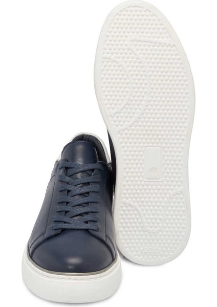 Lacivert Hakiki Deri Erkek Sneaker - E24I1AY56688-A31