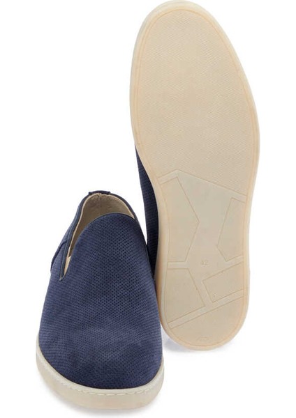 Lacivert Hakiki Nubuk Deri Erkek Loafer - E24I1AY56695-C39