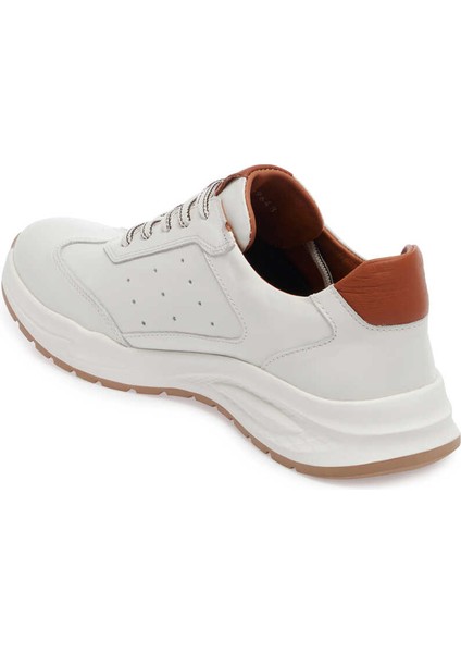 Beyaz Hakiki Deri Erkek Sneaker - E24I1AY56620-A26