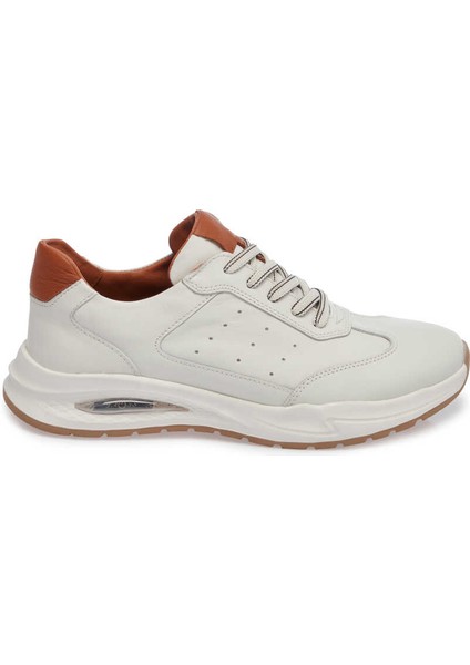 Beyaz Hakiki Deri Erkek Sneaker - E24I1AY56620-A26