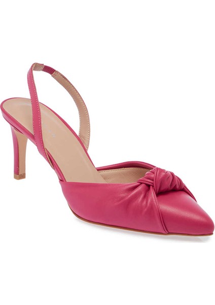 Pembe Hakiki Deri Kadın Stiletto - K24I1AY67169-J7E