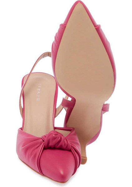 Pembe Hakiki Deri Kadın Stiletto - K24I1AY67169-J7E