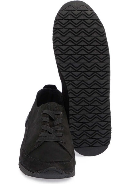Siyah Hakiki Nubuk Deri Kadın Sneaker - K24I1AY67268-A64
