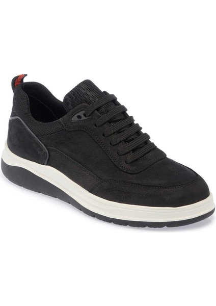 Siyah Hakiki Nubuk Deri Erkek Sneaker - E24I1AY56683-A64
