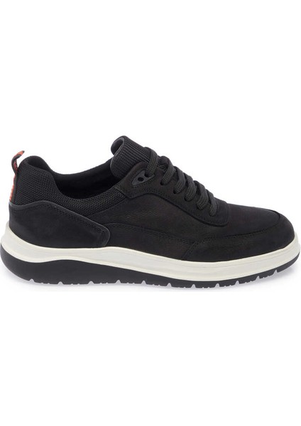 Siyah Hakiki Nubuk Deri Erkek Sneaker - E24I1AY56683-A64