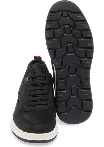 Siyah Hakiki Nubuk Deri Erkek Sneaker - E24I1AY56683-A64