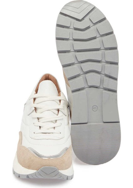 Bej Hakiki Deri Kadın Sneaker - K24I1AY67304-B79