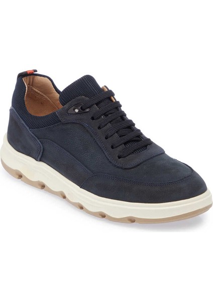 Lacivert Hakiki Nubuk Deri Erkek Sneaker - E24I1AY56683-C39