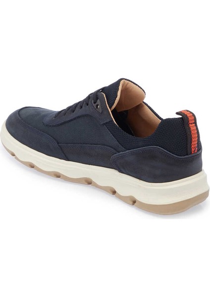 Lacivert Hakiki Nubuk Deri Erkek Sneaker - E24I1AY56683-C39
