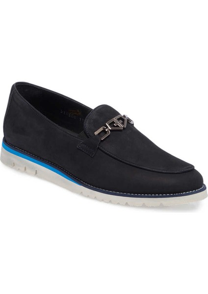 Lacivert Hakiki Nubuk Deri Erkek Loafer - E24I1AY56783-C39