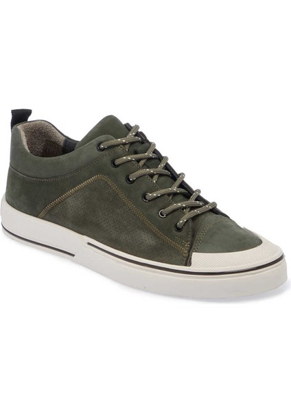 Yeşil Hakiki Deri Erkek Sneaker - E24I1AY56827-G81