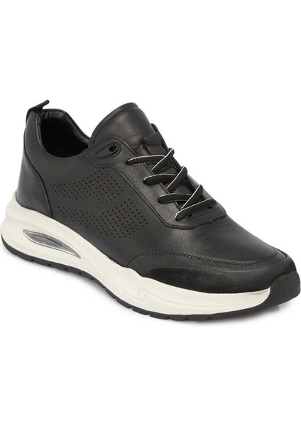 Siyah Hakiki Deri Erkek Sneaker - E24I1AY56618-A23