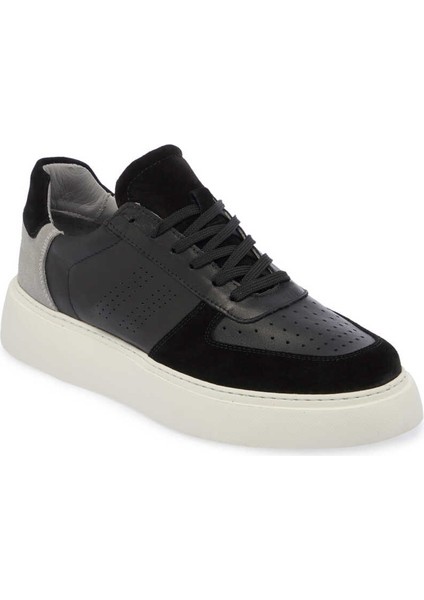 Siyah Hakiki Deri Erkek Sneaker - E24I1AY56601-W19