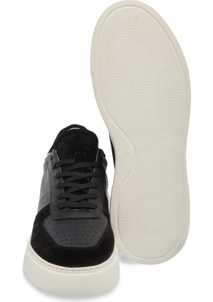 Siyah Hakiki Deri Erkek Sneaker - E24I1AY56601-W19
