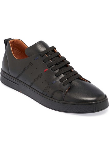 Siyah Hakiki Deri Erkek Sneaker - E24I1AY56635-A23
