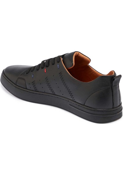 Siyah Hakiki Deri Erkek Sneaker - E24I1AY56635-A23
