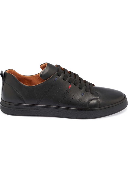 Siyah Hakiki Deri Erkek Sneaker - E24I1AY56635-A23