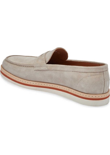 Bej Hakiki Süet Deri Erkek Loafer - E24I1AY56643-B79