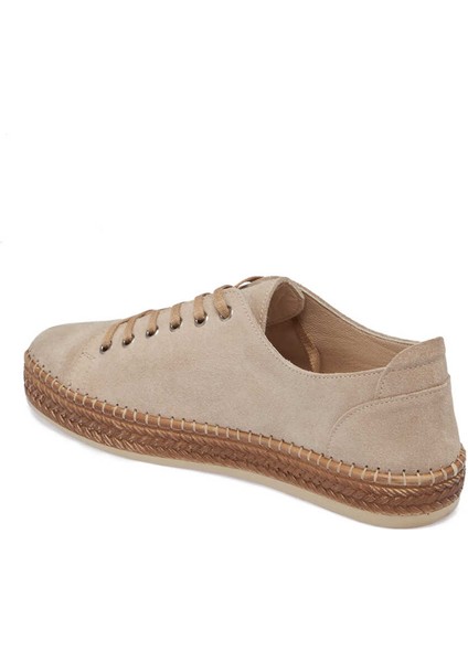 Bej Hakiki Süet Deri Kadın Espadril - K24I1AY67226-B79