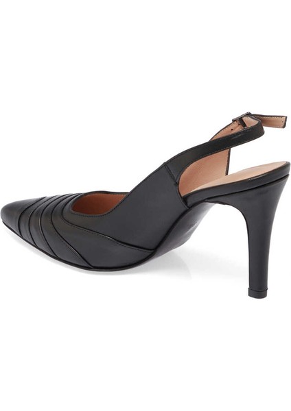 Siyah Hakiki Deri Kadın Stiletto - K24I1AY67175-A55