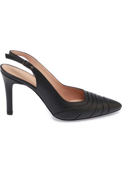 Siyah Hakiki Deri Kadın Stiletto - K24I1AY67175-A55