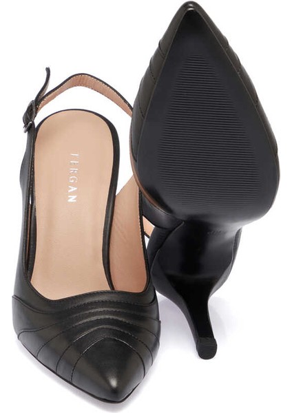 Siyah Hakiki Deri Kadın Stiletto - K24I1AY67175-A55