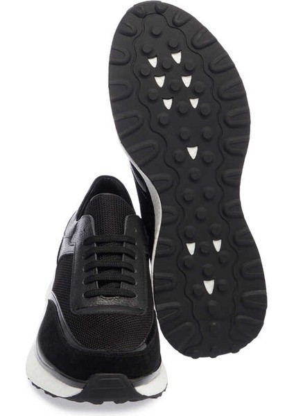Siyah Hakiki Deri Erkek Sneaker - E24I1AY56698-A23