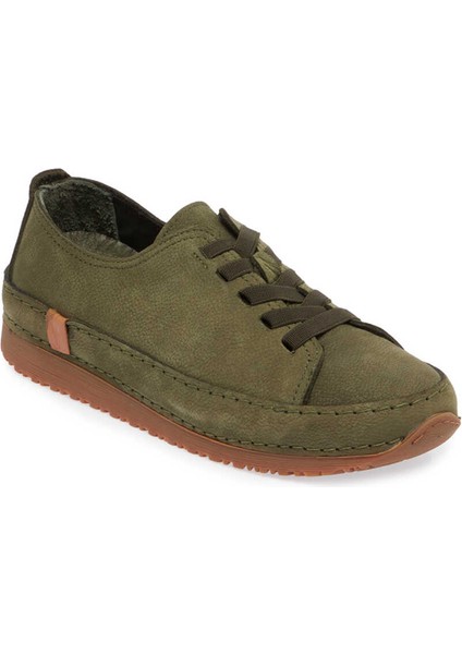 Yeşil Hakiki Nubuk Deri Kadın Sneaker - K24I1AY67268-G98