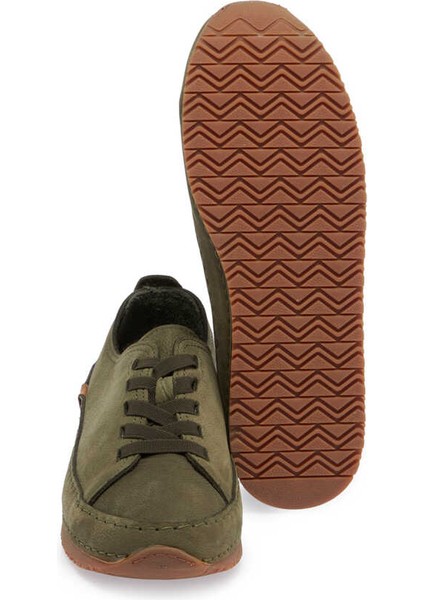 Yeşil Hakiki Nubuk Deri Kadın Sneaker - K24I1AY67268-G98