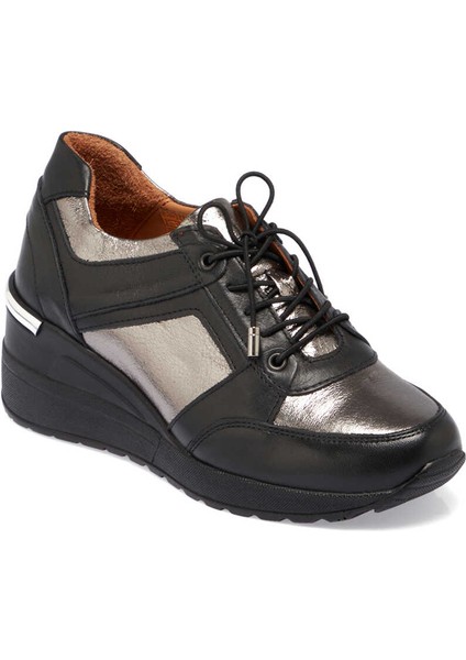 Siyah Hakiki Deri Kadın Sneaker - K24I1AY67144-A23