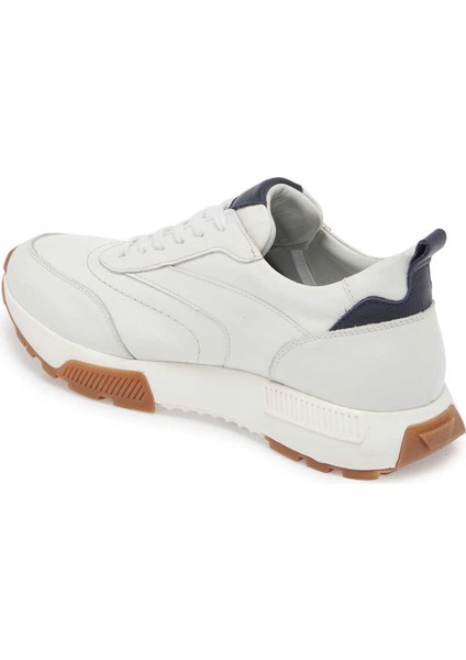 Beyaz Hakiki Deri Erkek Sneaker - E24I1AY56629-A26