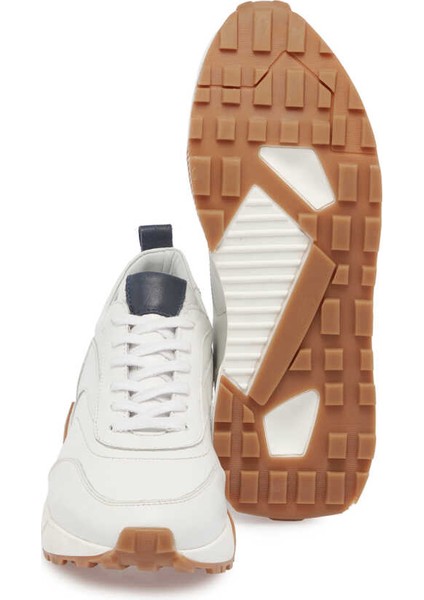 Beyaz Hakiki Deri Erkek Sneaker - E24I1AY56629-A26