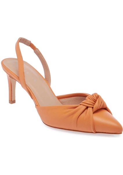 Turuncu Hakiki Deri Kadın Stiletto - K24I1AY67169-T6S