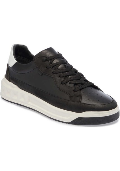 Siyah Hakiki Deri Erkek Sneaker - E24I1AY56622-A23