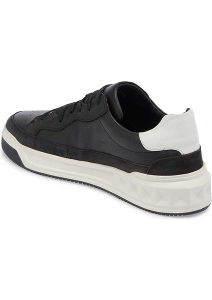 Siyah Hakiki Deri Erkek Sneaker - E24I1AY56622-A23