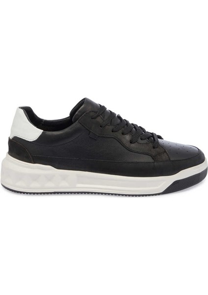 Siyah Hakiki Deri Erkek Sneaker - E24I1AY56622-A23