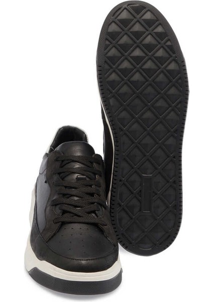 Siyah Hakiki Deri Erkek Sneaker - E24I1AY56622-A23
