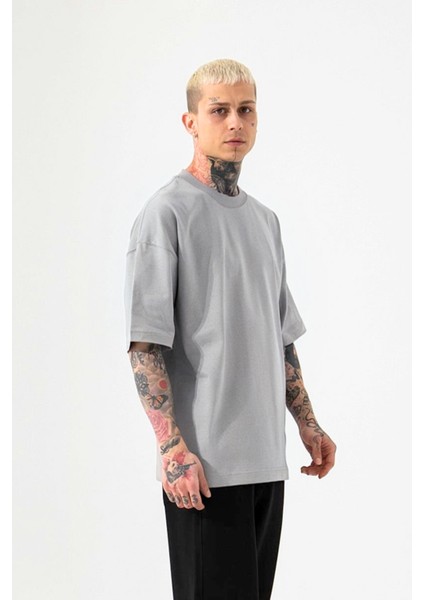 Lux Kısa Kollu Tişört Gri