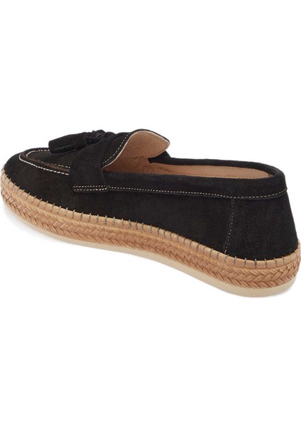 Siyah Hakiki Süet Deri Kadın Espadril - K24I1AY67227-A01 modelleri
