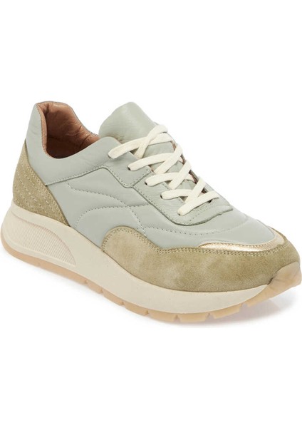 Yeşil Hakiki Deri Kadın Sneaker - K24I1AY67304-O48