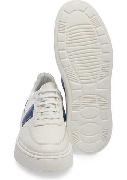 Beyaz Hakiki Deri Erkek Sneaker - E24I1AY56722-C73