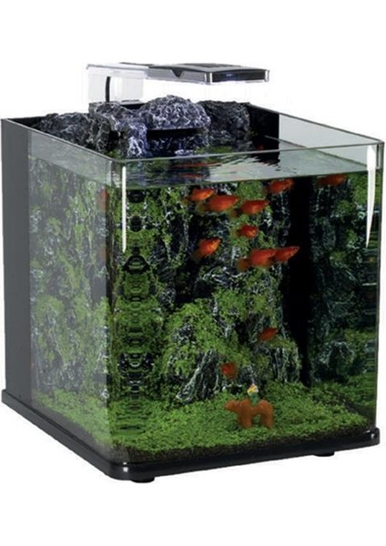 Nanux Rock Blubios Şelaleli Nano Akvaryum 25 x 27 x 27 cm