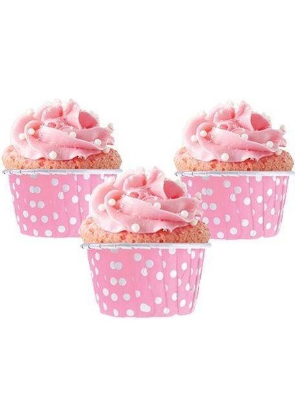 Pembe Muffin Kek Kapsülü (25 Adet)