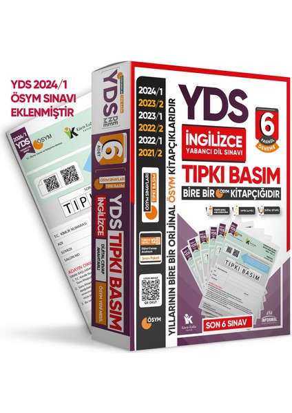 2024 YDS İngilizce ÖSYM Tıpkı Basım Deneme Paketi 6lı Video Çözümlü Türkiye Geneli