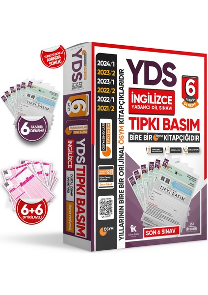 2024 YDS İngilizce ÖSYM Tıpkı Basım Deneme Paketi 6lı Video Çözümlü Türkiye Geneli