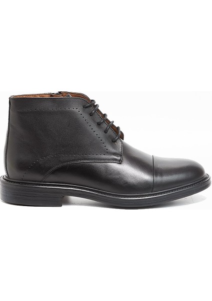 Siyah %100 Deri Antik Bağcıklı Classic Ayakkabı 1033245157