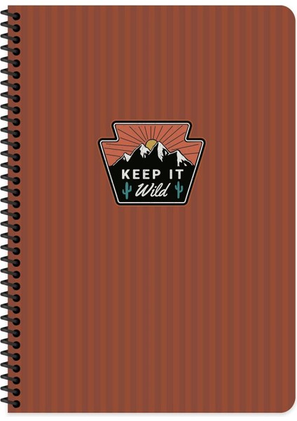 Outdoor Spiralli Sert Kapak Defter 17X24 Kareli 80 Yaprak Bordo (411012)