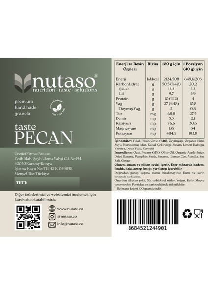 Pecan Granola 320 Gr, Choco Granola 320 gr