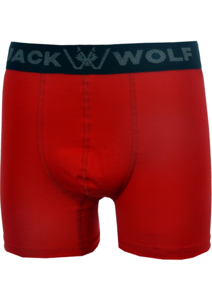 Jack Wolf Kırmızı 5'li Kutu Pamuklu Likralı Erkek Boxer