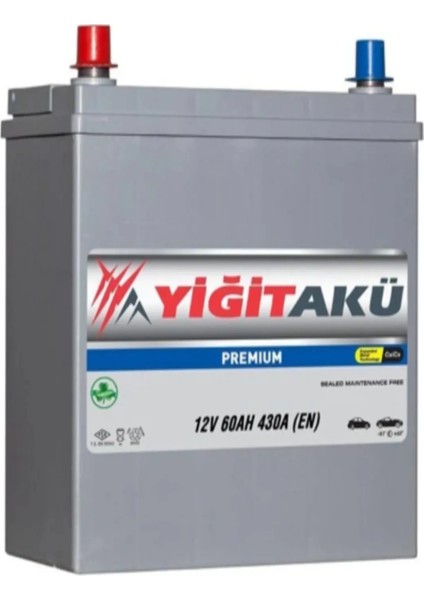 12 Volt 60 Amper "dar" Tip Yiğit Akü.!! Güncel - Yeni Üretim.!!